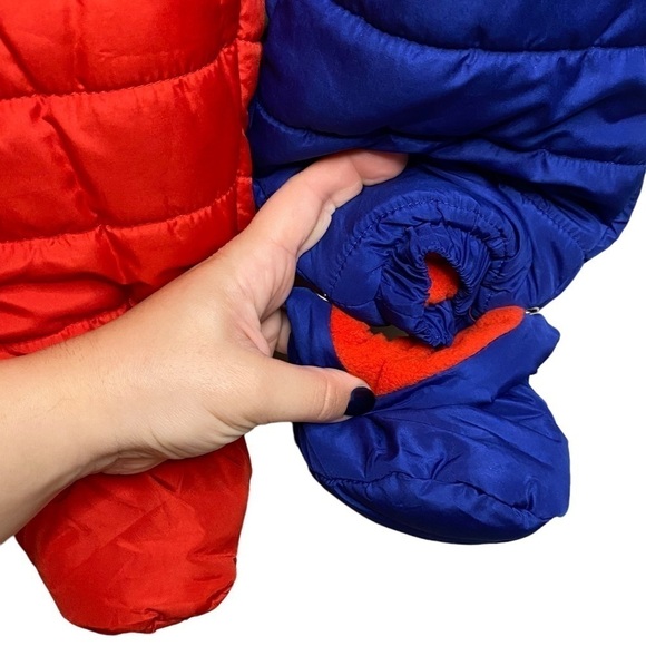 NEW First Impressions Royal Blue and Red Fleece Lined Hooded Snowsuit 18 months - Picture 5 of 11